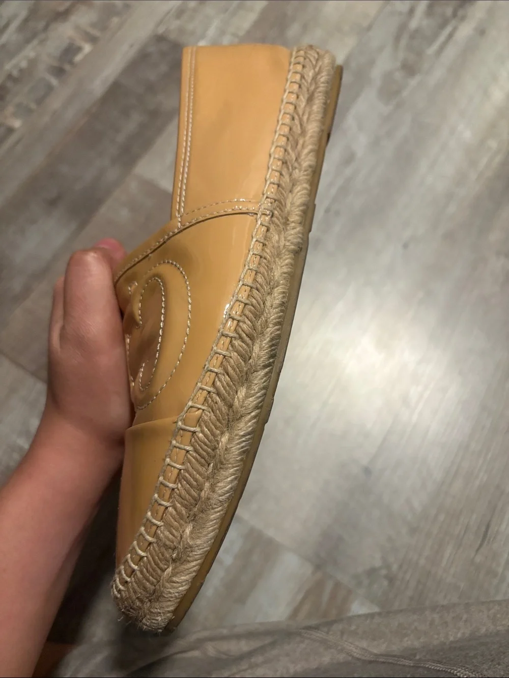 Carolina Herrera Patent Espadrille Loafers in Tan